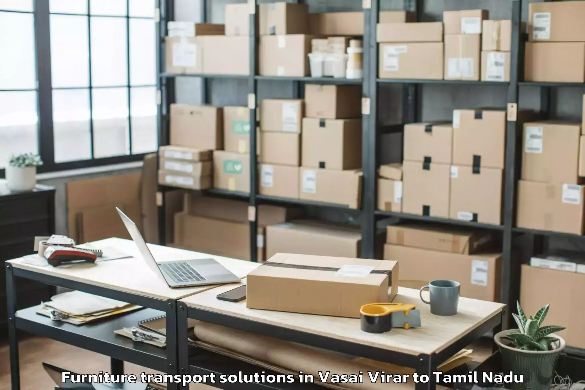 Professional Vasai Virar to Tiruvarur Furniture Transport Solutions